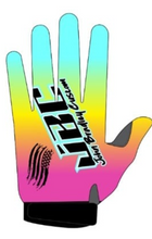 Load image into Gallery viewer, Flagship TEAL ORANGE PINK BMX Gloves