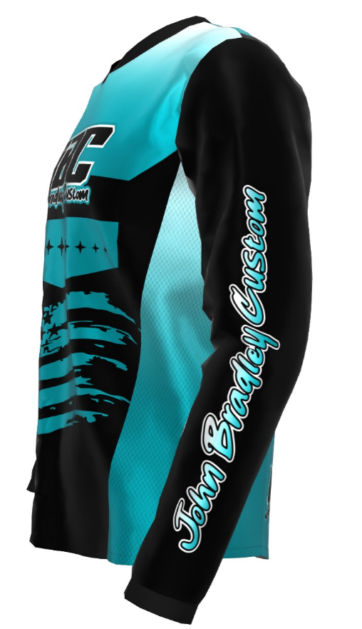 【FOR THE HOMIES】MOTO JERSEY [AQUA] PIONAMZIOZ Custom Turquoise Dirt Bike Jersey Kid Men Women