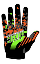 Load image into Gallery viewer, Orange Shattered Flagship BMX Gloves
