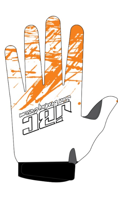 Orange White Machine BMX Gloves