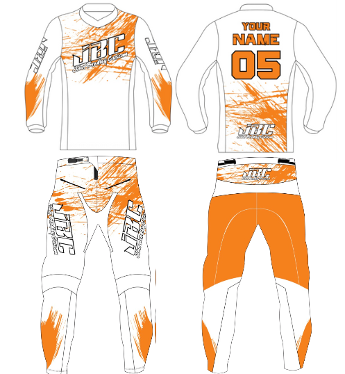 Orange White Machine BMX Kit